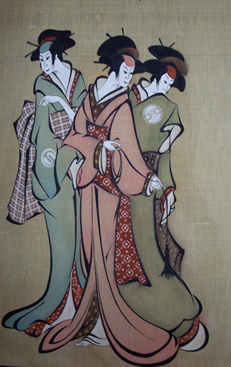 Drawing of Japanese Ladies by Carol Helen Buele