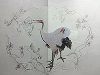 Drawing of Stork in the Oriental style